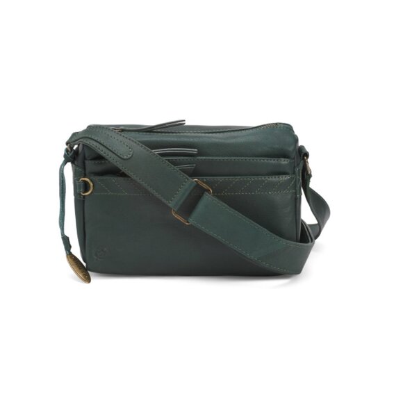 BORN Deep Green Leather Sandro East West Crossbody - Picture 1 of 2